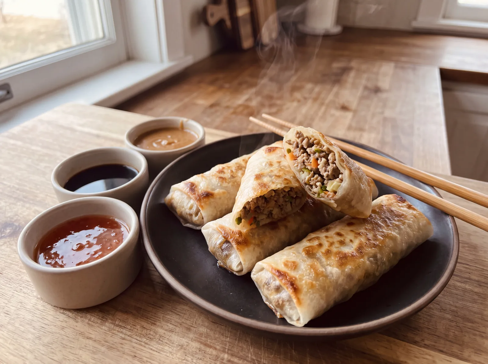 Air-Fried Rice Paper Spring Rolls
