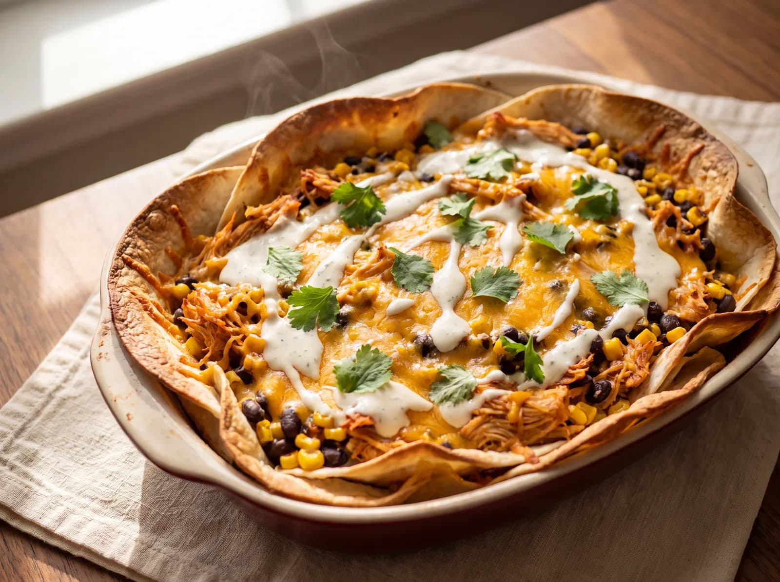 BBQ Chicken Crunchwrap Bake
