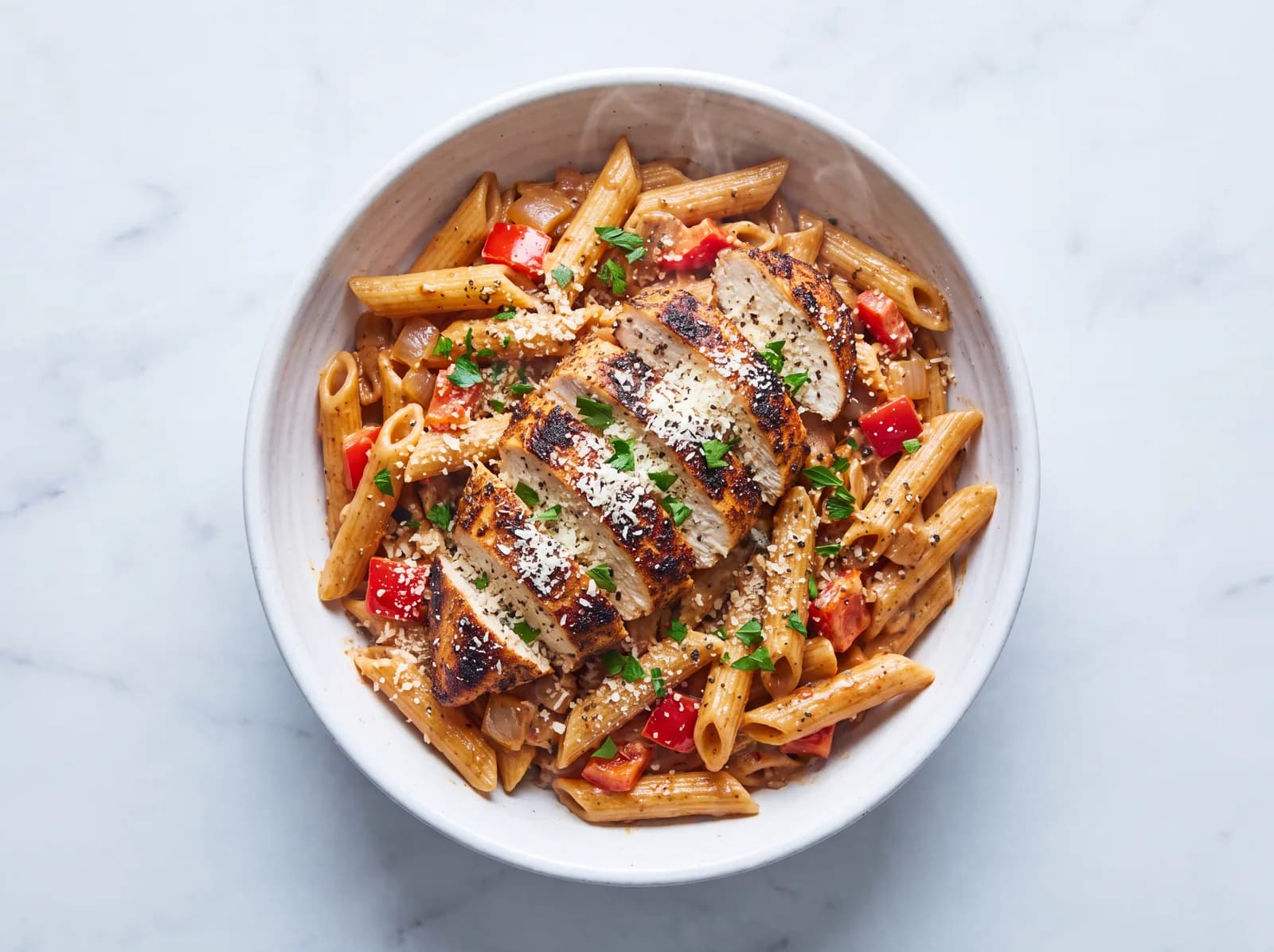 Cheesy Cajun Chicken Pasta Bowl