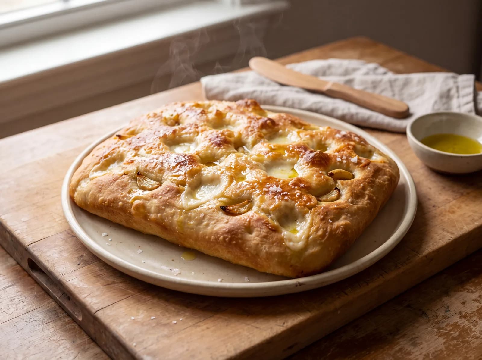 Cheesy Garlic Same-Day Focaccia