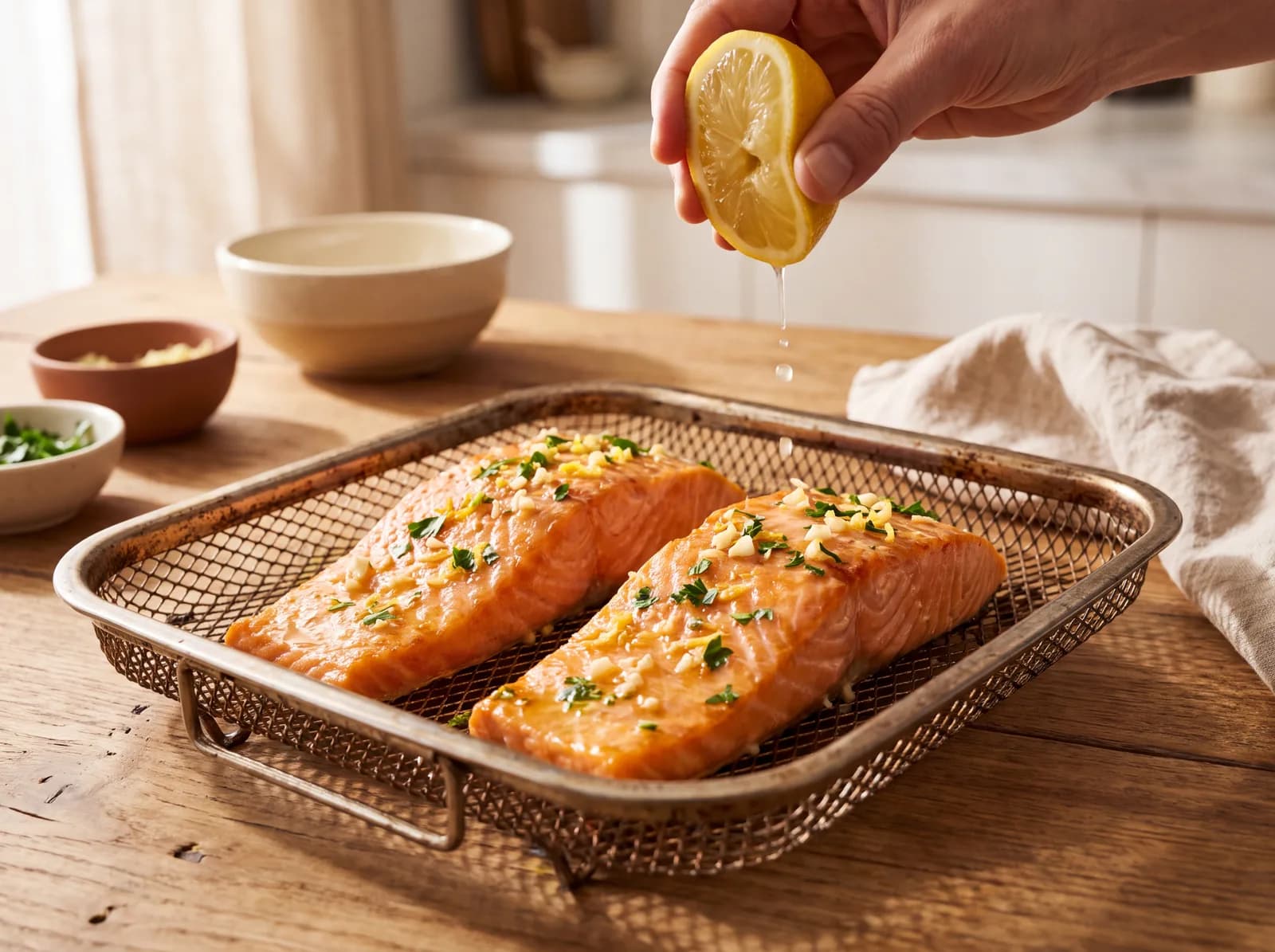 Lemon Garlic Air-Fryer Salmon