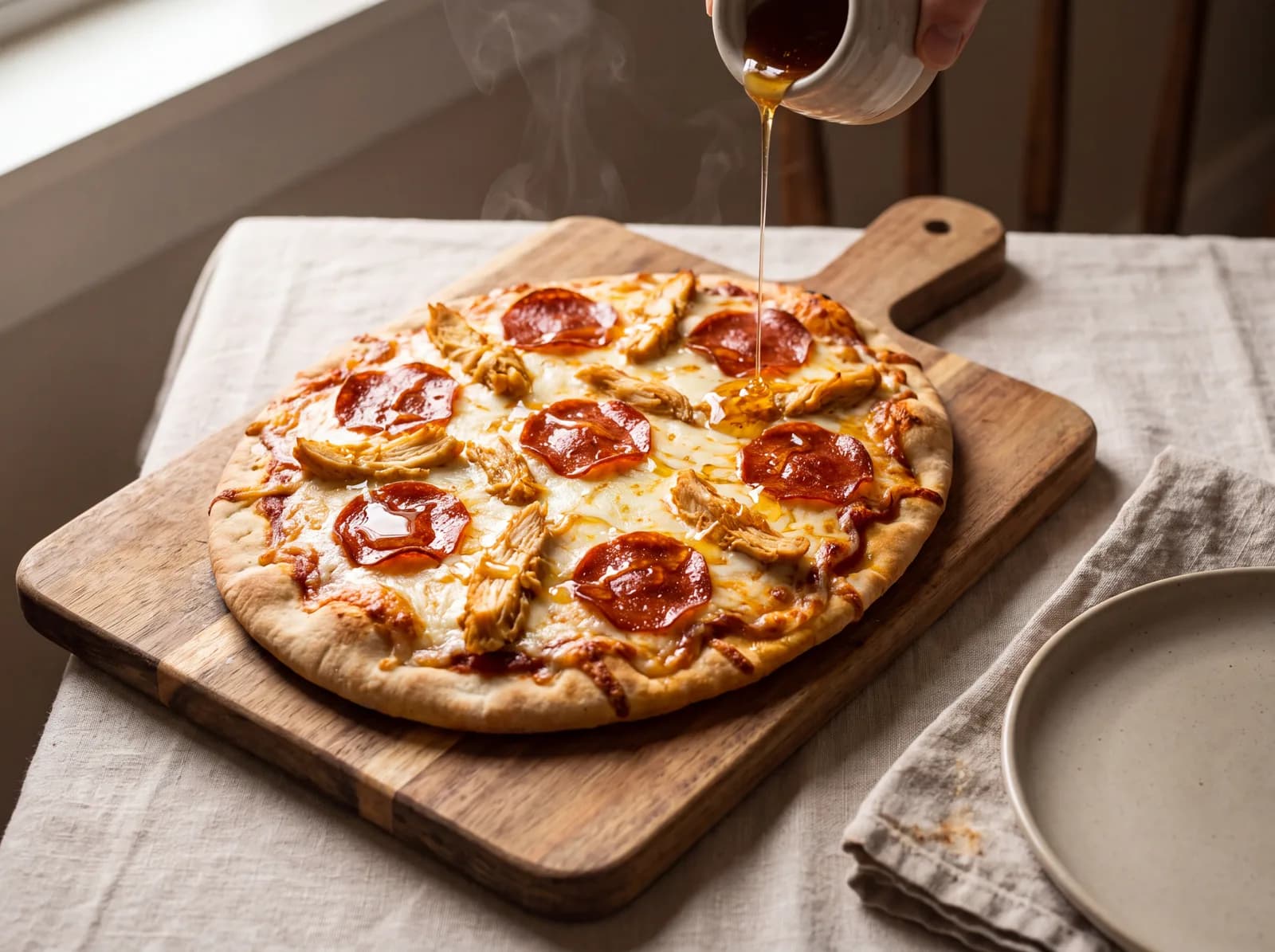 Pita Chicken Hot Honey Pizza