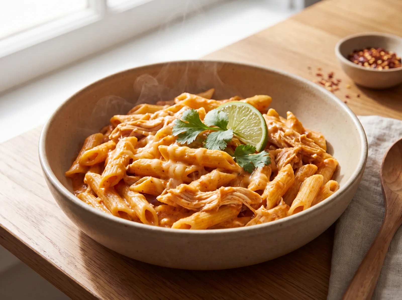 Slow Cooker Enchilada Chicken Pasta