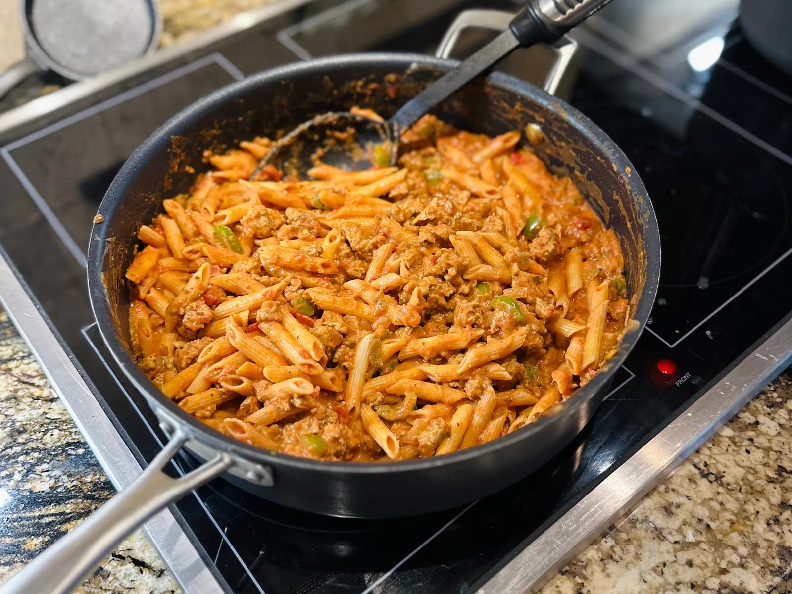 Spicy Creamy Turkey Sausage Arrabbiata Pasta