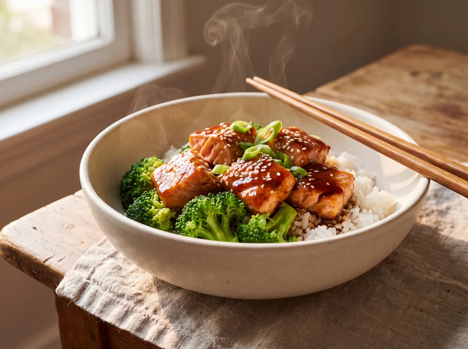 Teriyaki Salmon Rice Bowl